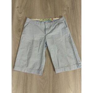 Old Navy PREP Blue White Seersucker Bermuda Shorts Women Size 6
